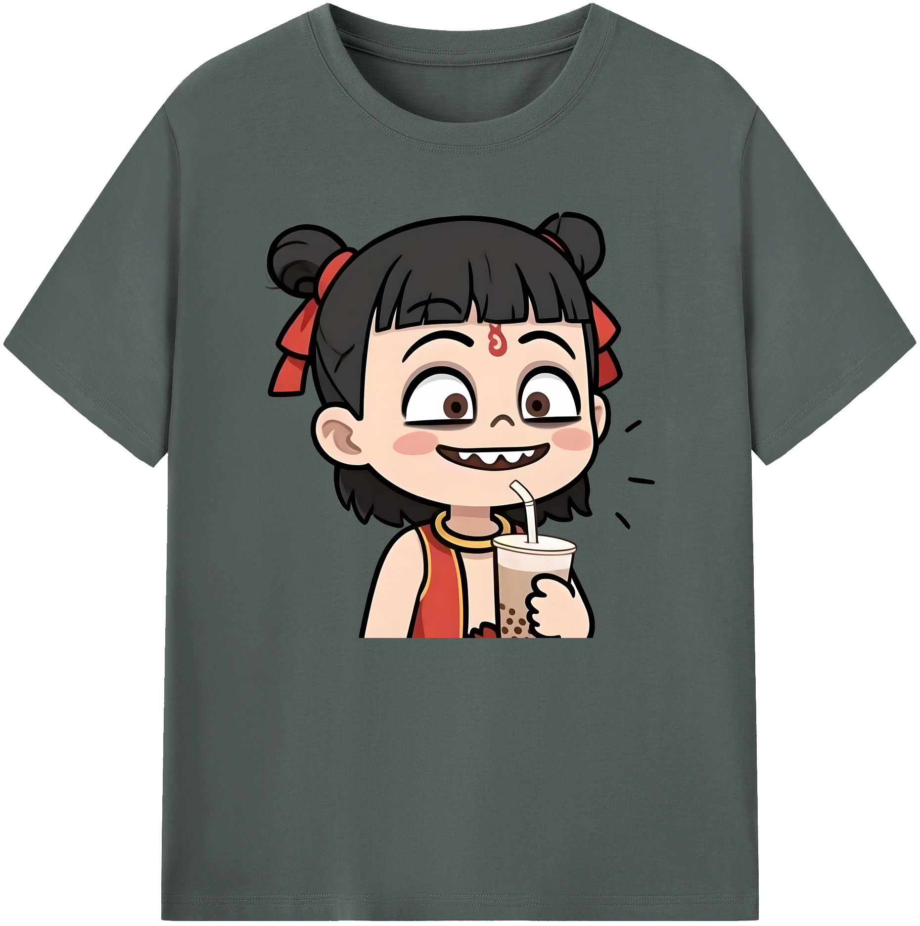 （画像用） Ne Zha 2 ナタ 魔童の大暴れ 綿100％ メンズ半袖Tシャツ｜肌触りやわらか＆通気性